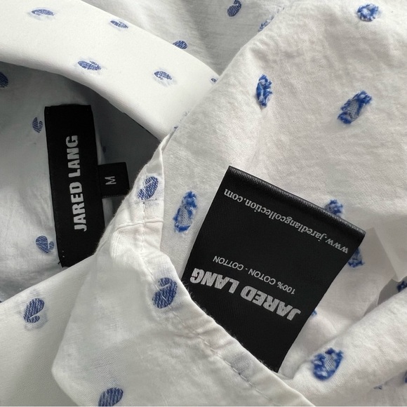 Jared Lang Men Button Down Short Sleeve Paisley Floral Embroidered Shirt Top M - Picture 8 of 9